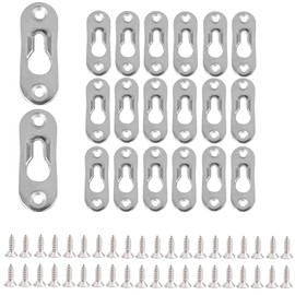 20 Pcs Keyhole Hangers Heavy Duty Keyhole Hanging Plates 45mm*16mm Picture Frame Keyholes with 40 Screws for Photos Pictures Frames Craft Decorations