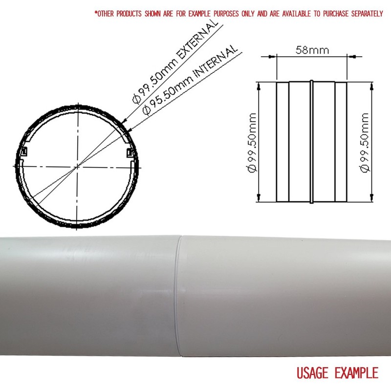 Kair Connector with Backdraught Shutter 100mm - 4 inch Non-Return