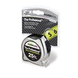 Komelon 425IEHV High-Visibility Professional Tape Measure Bother Inch and Engineer Scale Printed 25-Feet by 1-Inch, Chrome