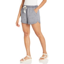 UpWest Womens All Silkey Tencel Around Short, Stripe-Blue, X-Large