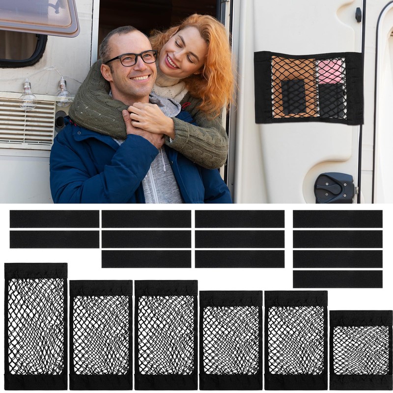 6 Pcs Mesh Cargo Net Universal Stretchable Elastic Rv Storage