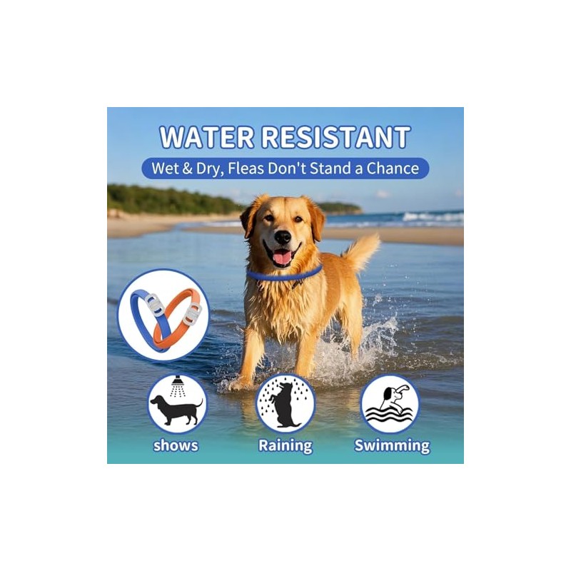 Dog Flea and Tick Collar 4 Pack, Waterproof Adjustable Collar