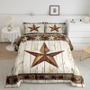 Manfei West Texas Star Comforter Set King Size, Rustic Farmhouse