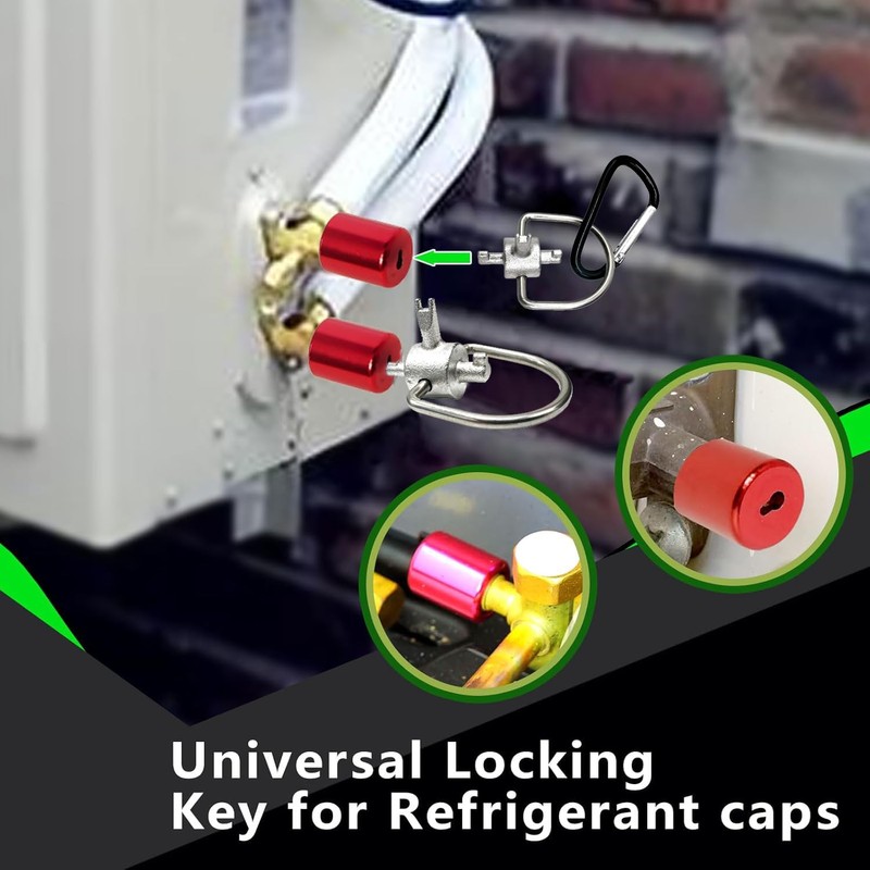 HVAC Locking Key Tool for Installation/Removal of Refrigerants, Quick Access