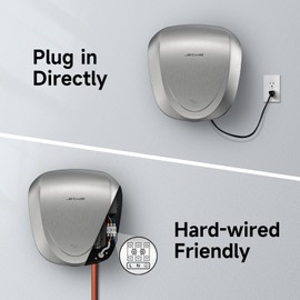 JETWELL UL Approved Commercial Hand Dryer for Bathroom, High Speed Jet Air Hand Dryer with HEPA Filter for Home, Heavy Duty Stainless Steel Brushed Auto Warm Wind Hand Blower