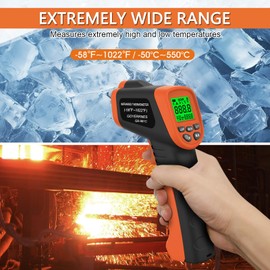 GOYERRNES Infrared Thermometer & SMD Tester Set, 6000 Counts Auto Ranging Resistance Capacitance Diode Multi Meter Tweezer, -58~1022℉ Digital IR Laser Thermometer