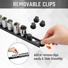 ALOANES 3-Piece Magnetic Socket Organizer, Heavy Duty Aluminum Socket Rails