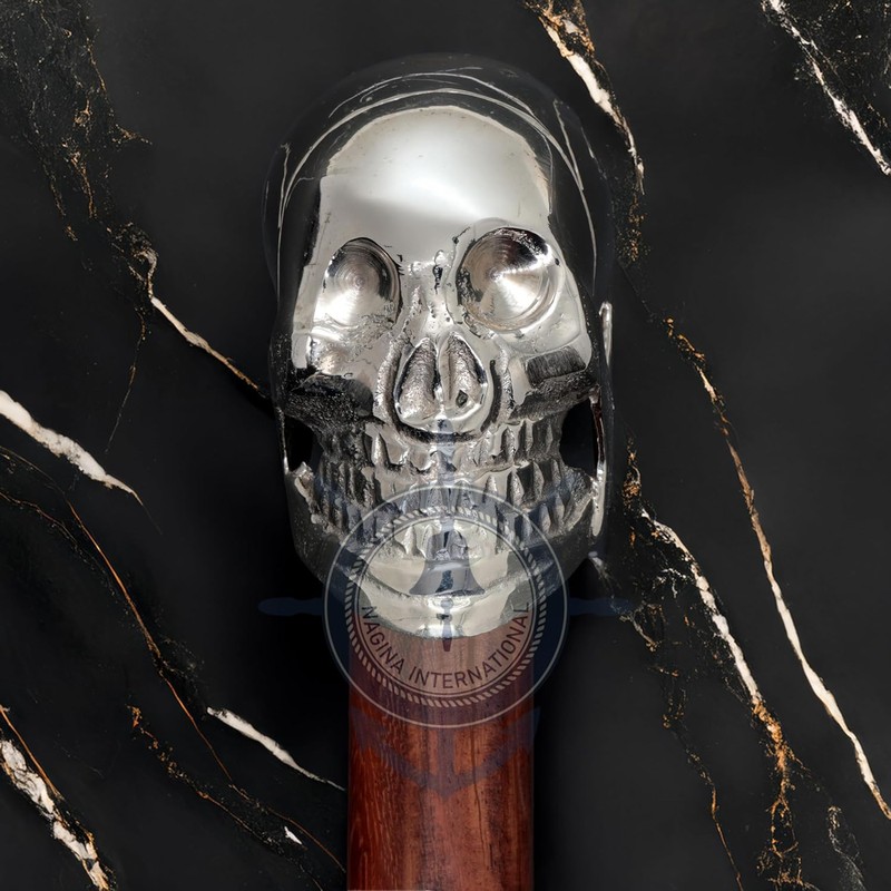 Nagina International's Premium Chromed Deluxe Walking Stick: 36-Inch Rosewood Cane