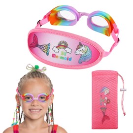 RUIGAO Toddler goggles 3/4/5 years old, kids goggles for swimming, Purple Dolphin Goggles for kids 3-8