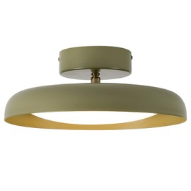 Modern LED 12.6 inch Ceiling Light, Adjustable Semi Flush Mount Ceiling Light Fixture, Brass Accent, for Hallway, Kitchen, Entryway, 18W 3000K Warm White