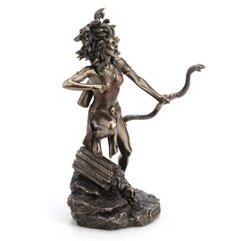 Veronese Design 8 1/2 Inch Tall Bipedal Huntress Medusa Archary Stance Bow and Arrow Greek Gods Statue Home Decor Collectibles