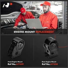 A-Premium Front and Rear Engine Motor Mount Kit Compatible with Nissan Altima 2002-2006, Murano 2003-2007, Maxima 2004-2006, Quest 2004-2009, 3.5L, 2-PC Set, Replace# 112708J110, 113205Z000