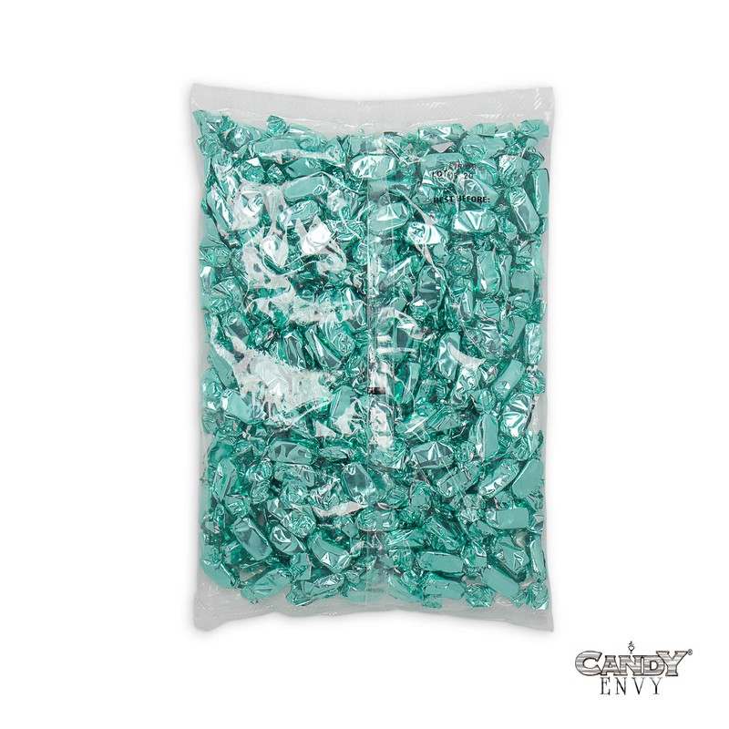 Turquoise Individually Wrapped Caramels - 2 Pound Bag