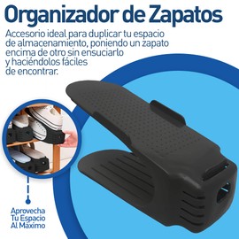 Bluelander 5 Zapateras Organizador Doble de Plástico, Zapatera Organizador de Ranura para Zapatos, Apiladores de Zapatos, Ahorrador de Espacio 4 Niveles de Inclinación para Zapatos, Tenis y Sandalias