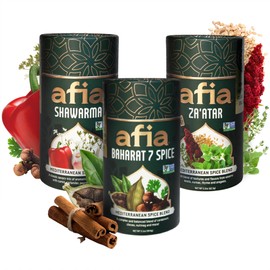 Afia Mediterranean Spice Blends Gift Set | Za’atar, Baharat & Shawarma Spice | Mediterranean for Steak, Chicken and Vegetable Seasoning, BBQ Rub (Pack of 3)