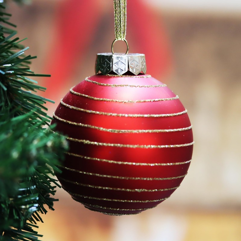 28 Pack Rose Gold Christmas Baubles for Tree Decorations -