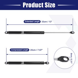 X AUTOHAUX 13 Inch 98N/22Lbs Gas Struts Shocks Lift Supports Lid Stay Black Car RV Cabinet Camper Window Lift Support