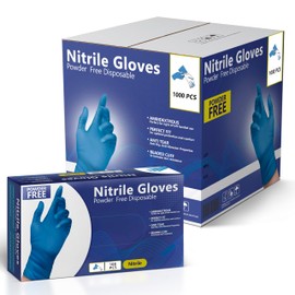 Nitrile Gloves, Disposable Gloves, Comfortable, Powder Free, Latex Free | 100-1000 Gloves (XL, Case)