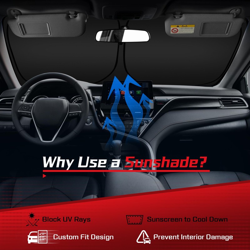 ARISMOTOR Windshield Sun Shade for Toyota Tundra (Limited, SR5, Platinum,