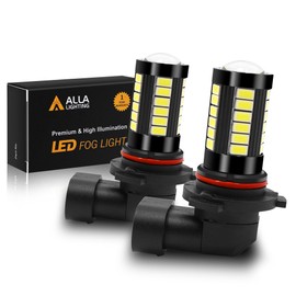 Alla Lighting Super Bright H10 9145 LED Fog Lights Bulbs 9140 9155, 6000K Xenon White Replacement, 2800Lms 5730 33-SMD 12V Lamps for Cars, Trucks, SUVs, Vans