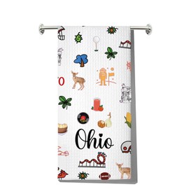 MYSOMY Ohio State Kitchen Towels Ohio Kitchen Gifts Ohio Dish Towel Ohio Kitchen Decor Ohio Housewarming Gift (Ohio UK)