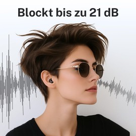 CUXCES Noise Cancelling Ohrstöpsel zum Schlafen, für Konzerte & Flugzeug – Gehörschutz Konzert & Alltag - Gehörschutzstöpsel reduziert Lärm um 21 dB – Earplugs Festival – 4 Größen - Schwarz