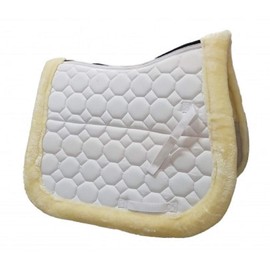 Gallop Premium Vented Fleece Fur Saddle Pad, Full Size, White