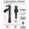 Tall Vessel Sink Faucet, Oil Rubbed Bronze Bathroom Faucet Waterfall