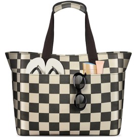 EOIWUY Beach Bag XXL, 35L Large Swimming Bag, Waterproof & Sandproof, Beach Bag with Zip, Wet Compartment, Beach Tote Bag, Handbag, Shopper for Gym, Shopping, Picnic, Travel