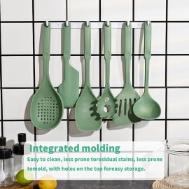 Food Grade Silicone Spatula and Spoon Set 6pcs Multi-Purpose Kitchen Utensil Setcolor: Black, size: 12*10*36cm