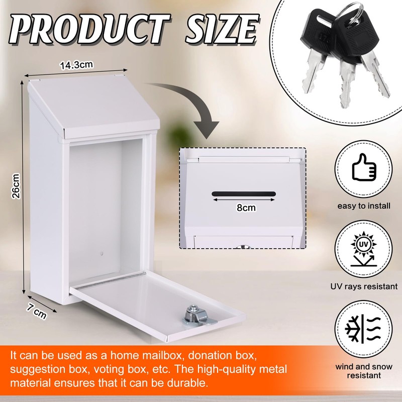 Metal Donation Box Charity Steel Collection Box Office Suggestion Secure