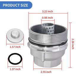 CADUFUELLY 15620-31060 Oil Filter Housing Cap Holder Replacement for Toyota/Lexus /RAV4/CAMRY, Replaces# 1562031060, 15643-31050, 1564331050, 15643-31040, 1564331040