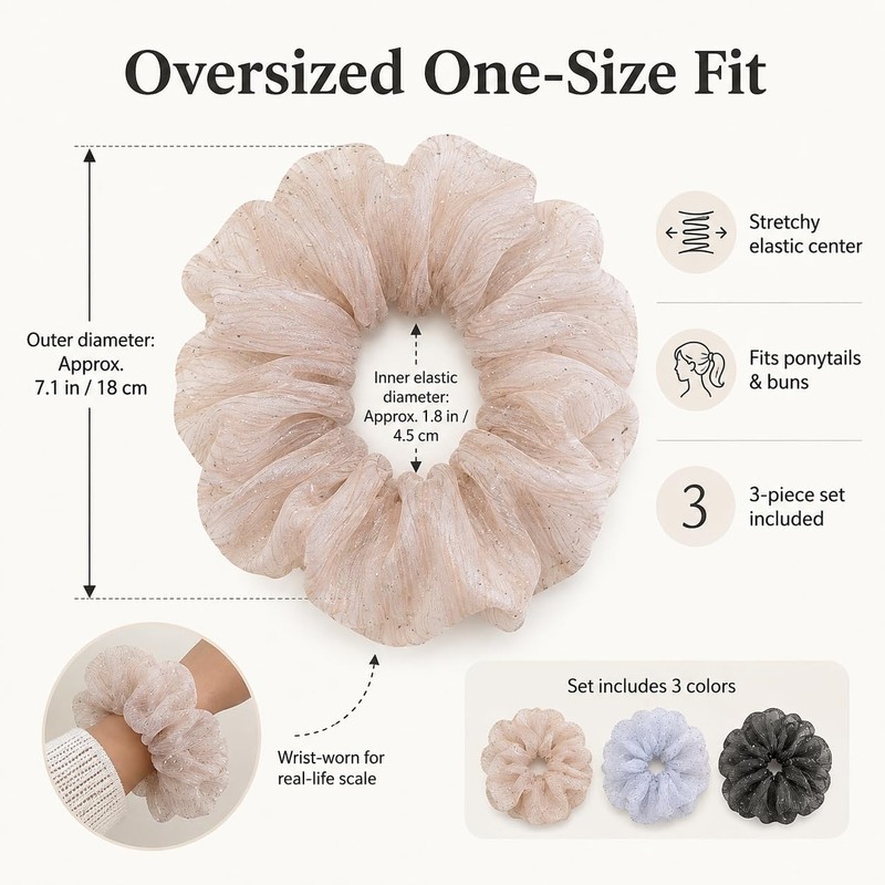 Oversized Sparkle Scrunchie