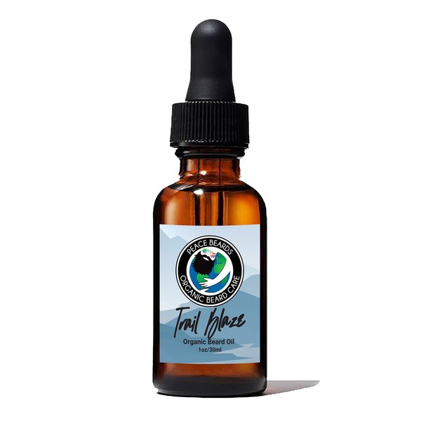 Peace Beards Trail Blaze Organic Beard Oil with Frankincense – Natural Beard Conditioner & Moisturizer – Vegan & Plant-Based – 1 oz