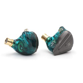 Linsoul KZ ZSX 5BA+1DD 6 controladores híbridos de alta fidelidad con placa frontal de aleación de zinc, cable desmontable de 2 pines de 0,75 mm para músico audiófilo (con micrófono, cian)