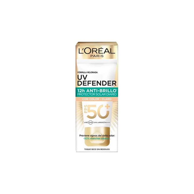 Bloqueador Uv Defender Antibrillo Tono Claro Spf50 40g