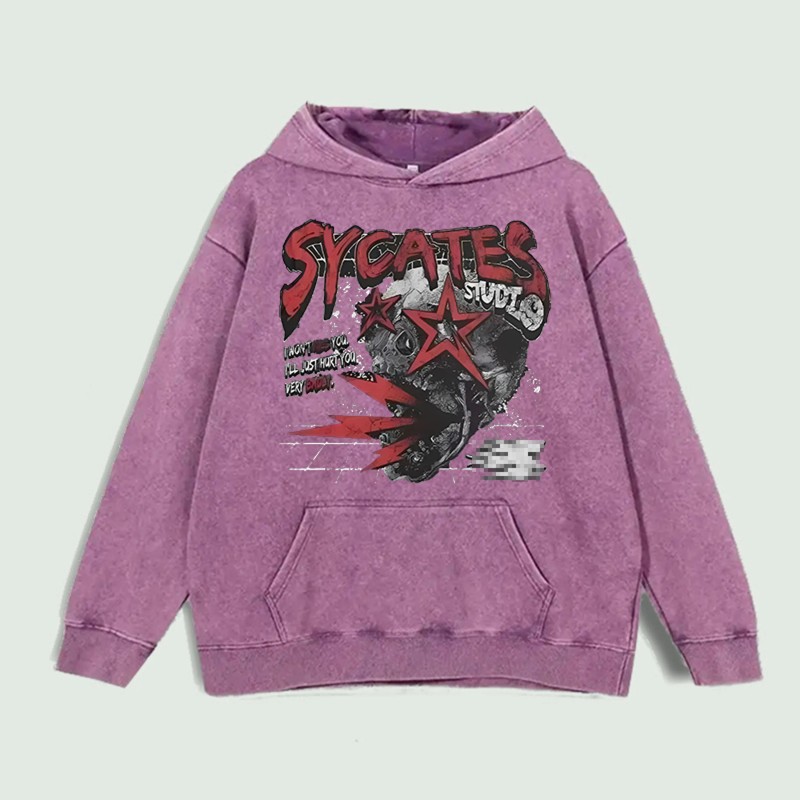 Sycates Studio Graphic Hoodie 100% Cotton US Warehouse 6 ColorsColor: