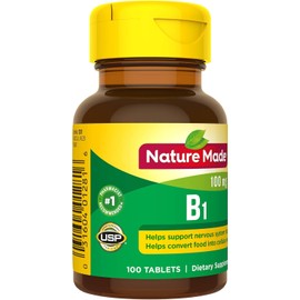 Nature Made Vitamin B1 100mg, Dietary Supplement for Energy Metabolism Support, 100 Tabletss, 100 Day Supply.