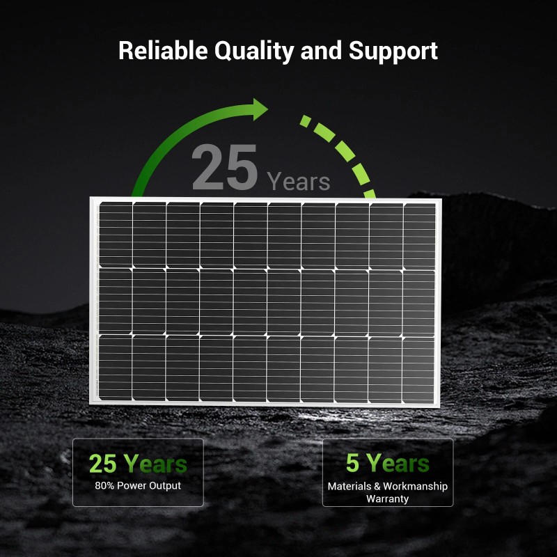 HQST 200 Watt（2 pack 100w） 12 Volt 9BB Cell Monocrystalline