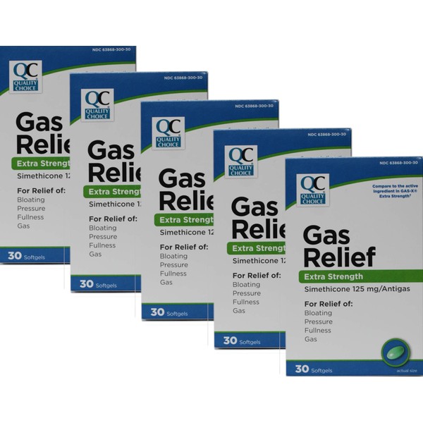 Quality Choice Gas Relief Extra Strength Simethicone 125 mg 30