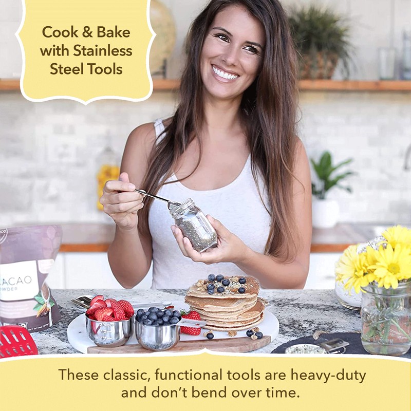 Simply Gourmet Measuring Cups and Measuring Spoons Set Stainless Steel