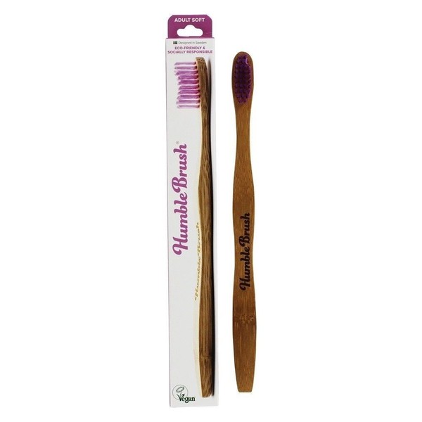 The Humble Co. - Humble Brush Soft Adult Toothbrush Pink Vegan Bamboo Lot of (2)