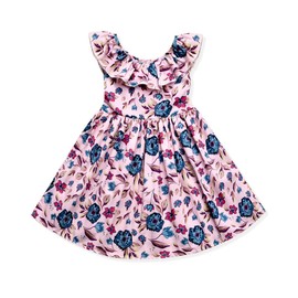 fioukiay Toddler Baby Girls Floral Casual Dresses Clothes Holiday Beach Sundress Skirts Spring Overall Outfits(Pink,6-7T)