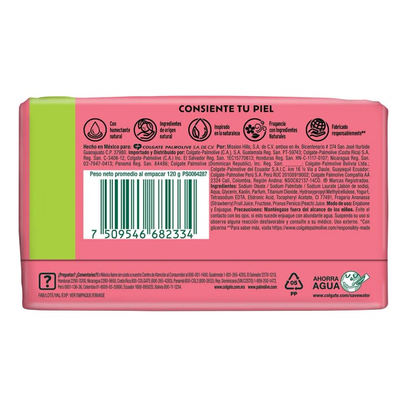Jabón de Tocador Palmolive Naturals Yoghurt y Frutas 4x120 g