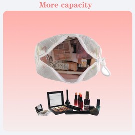 lllyan Makeup Organizer and Toiletry Bag for Women Travel Makeup Bag with relief Design, Spacious Toiletry Bag for Travel Essentials White