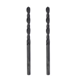 sourcing map 6542 High Speed Steel Straight Shank Twist Jobber Drill Bit, Fully Ground Black Oxide Drill Bits 3.3mm Drill Diameter 65mm Total Length 2 Pcs