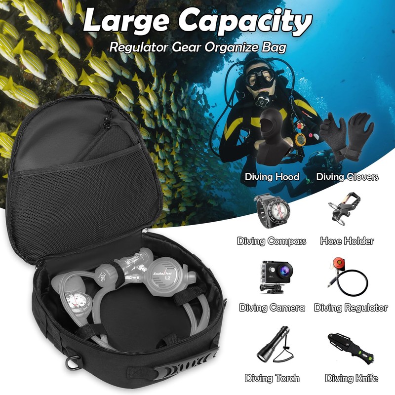SLINRKE Scuba Regulator Bag - Tactical Style Diving Regulator Protective