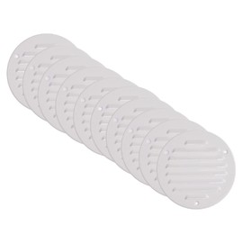 Vent Systems - 4 Inch (Inner) Pack of 10 White Metal Round Soffit Air Vent Grille Cover, Register air Vent Deflector, Louver - Built-in Mesh - HVAC for Bathroom, Home Office, Kitchen 5 Inch (Outer)