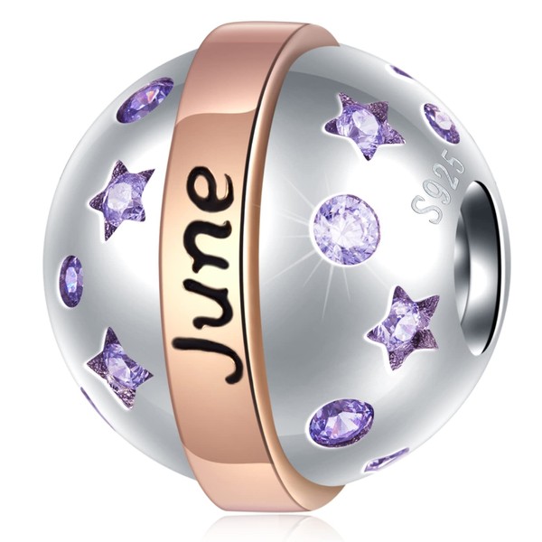 CRISNATA Jan-Dec Birthstone Round Ball Charms with 12 Month Birthday