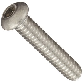18-8 Stainless Steel Socket Cap Screw, Button Head, Internal Hex Drive, Meets ASME B18.3/ASTM F879, 7/8" Length, Fully Threaded, #10-32 Threads (Pack of 100)